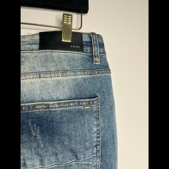 Amiri MX2 leather Distressed Jeans - Picture 7 of 12